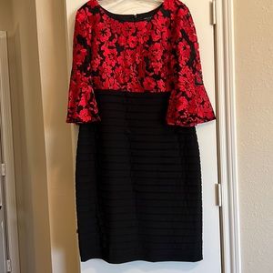 Plus size 18w); red and black cocktail dress; worn one time